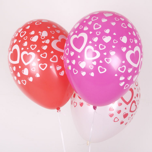 Шары Триколор с Сердечками 30см