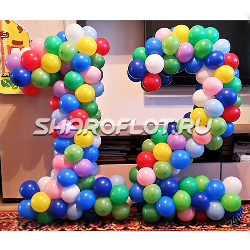 Цифра 12 из шариков 120 см