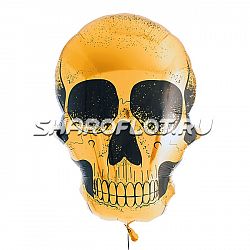 Шар Череп золотой 80см