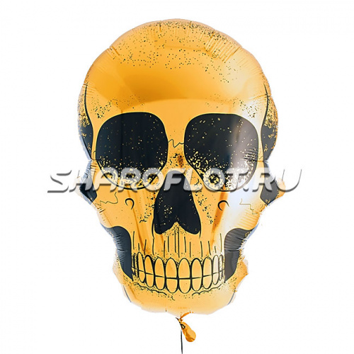 Шар Череп золотой 80см