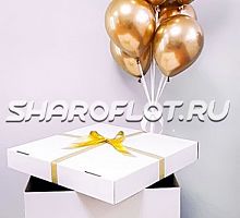 Коробка с золотыми шарами Хром