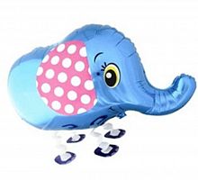 Ходячий шар «Слоненок» (синий) 71см