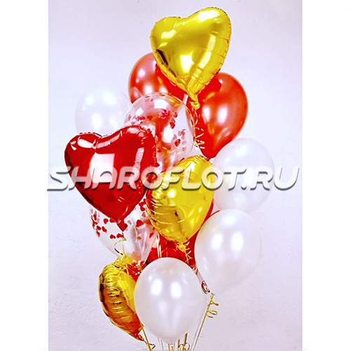 Букет из шаров "Золотое сердце"