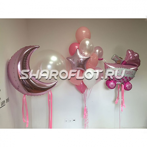 Украшение комнаты с месяцев и 3д коляской