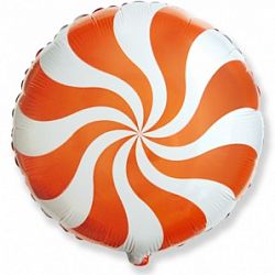 Шар Круг Леденец Оранжевый 45см