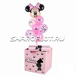 Коробочка-сюрприз с поздравлением Минни