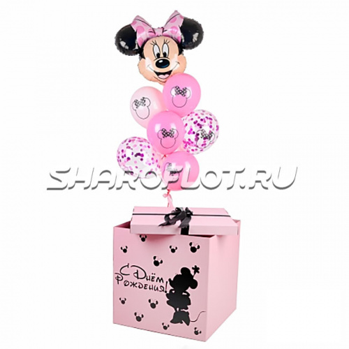 Коробочка-сюрприз с поздравлением Минни