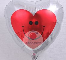 Воздушный шар сердце улыбающееся