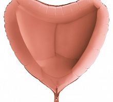 Шар Сердце Розовое Золото 80см