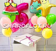 Оформление шарами с коробкой  День лета