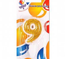 Свеча для торта Золото 9 (5см)