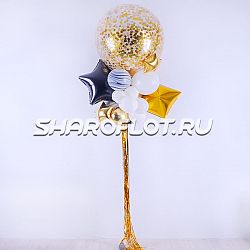 Букет с гигантом с конфетти 80см