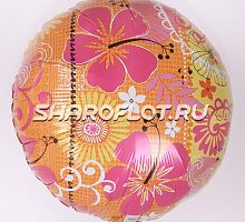 Круг Оранжево-розовый Цветы 40см