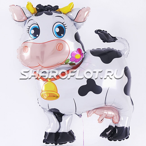 Шар Корова с цветочком 60см