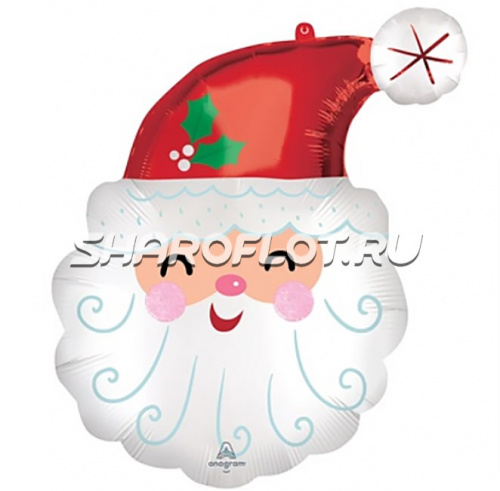 Шар Санта улыбающийся 60см