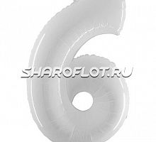 Шар Цифра 6 Белая 85см