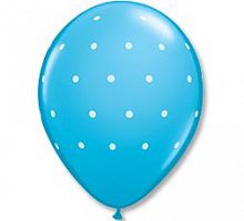 Шары Голубые Мелкий горошек 30см