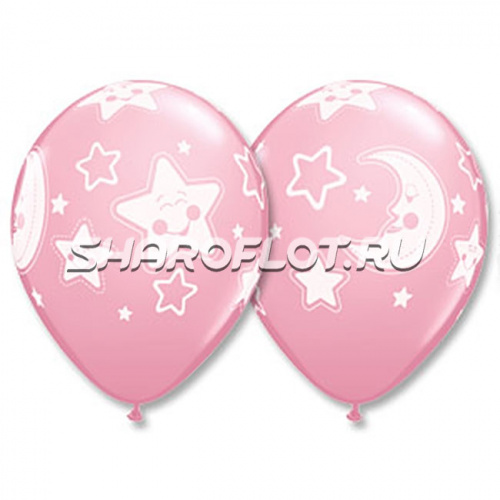 Шары Звезды и Луна (девочка), 30см