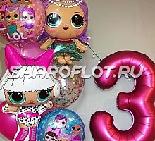 Композиция шаров с девочками Лол