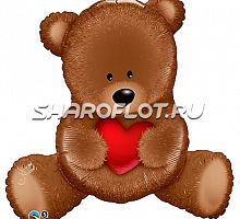 Шар Мишка с сердцем 85см