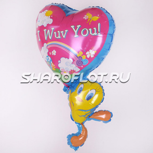 Шар Твитти с Сердцем 70см Шар Твитти с Сердцем 70см