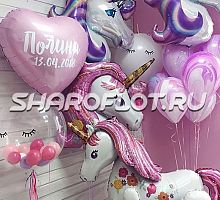 Оформление шарами на рождение девочки