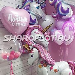 Оформление шарами на рождение девочки