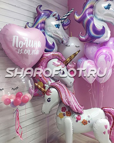 Оформление шарами на рождение девочки