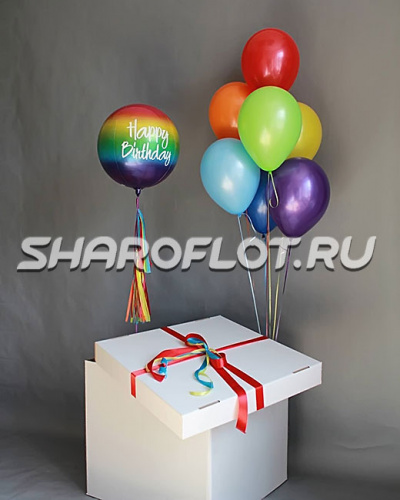 Коробка с шариками ко дню рожденья