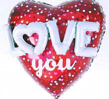 Сердце 3Д LOVE голография 70см