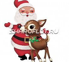 Ходячий шар Санта с Оленем 145см