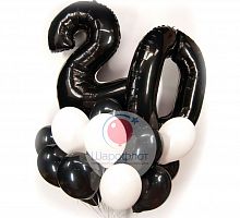 Облако шаров черно белый праздник