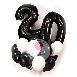 Облако шаров черно белый праздник