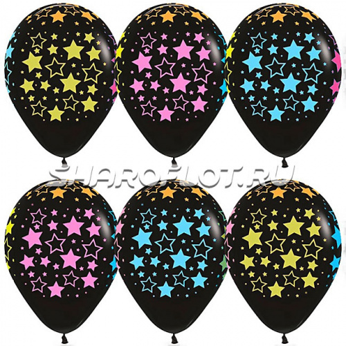 Шары Черные (звезды диско), 30см