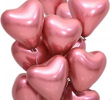Сердце Розовое Хром 30см