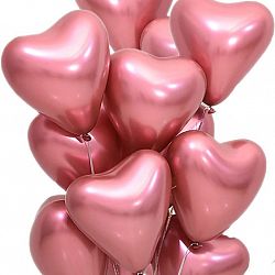Сердце Розовое Хром 30см