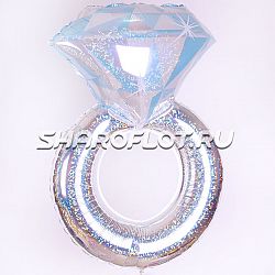 Шар Кольцо Белое золото Голография 85см