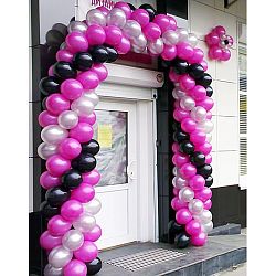 Гирлянда из шаров «Черный-Фуксия-Серебро»