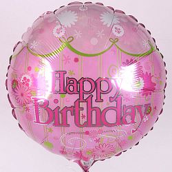 Розовый Круг Happy Birthday 40см