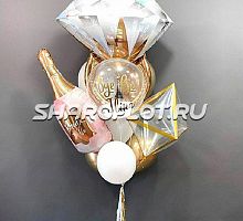 Композиция "Шампанское,кольцо"