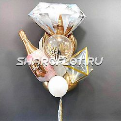 Композиция "Шампанское,кольцо"