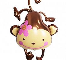 Шар Обезьянка Розовая 65см