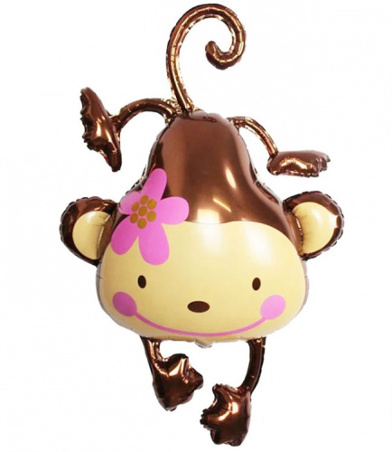 Шар Обезьянка Розовая 65см