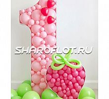 Аэромозайка из шаров единица для девочки