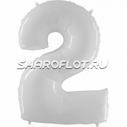 Шар Цифра 2 Белая 85см