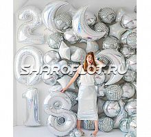 Фотозона с цифрами и сферами 2,5х2,5м