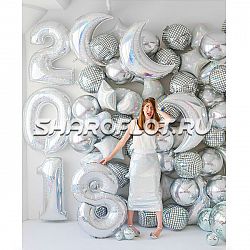 Фотозона с цифрами и сферами 2,5х2,5м