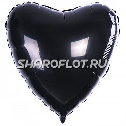 Шар Сердце Черное 40см