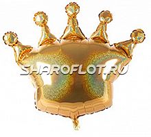 Шар Корона голография (золото) 80см