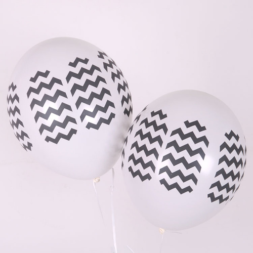 Шары Белые Зигзаг Черный 30см Шары Белые Зигзаг Черный 30см